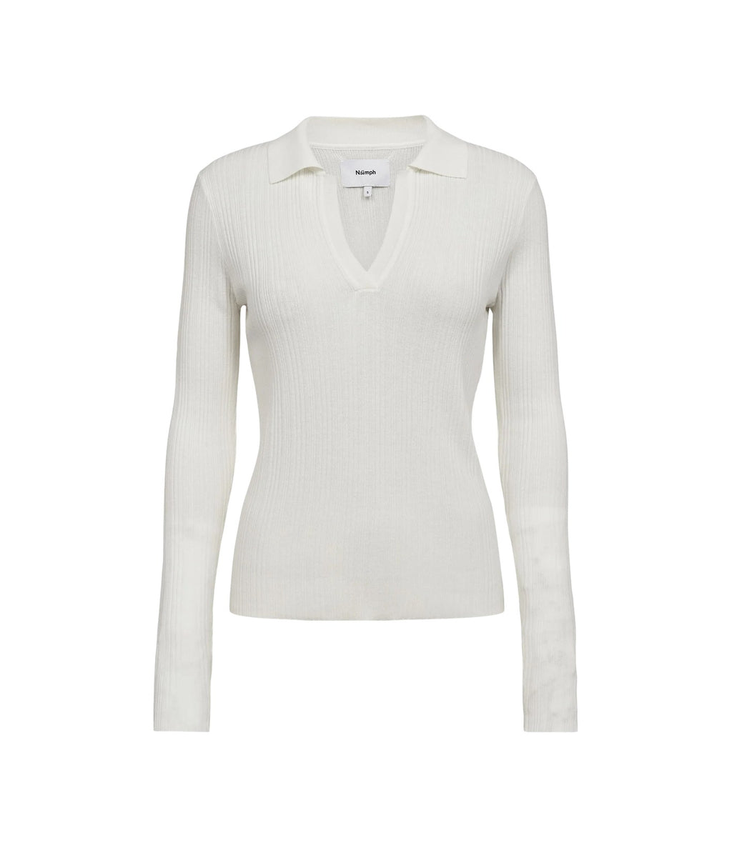 Numph Nusebila Polo Blouse Cloud Dancer