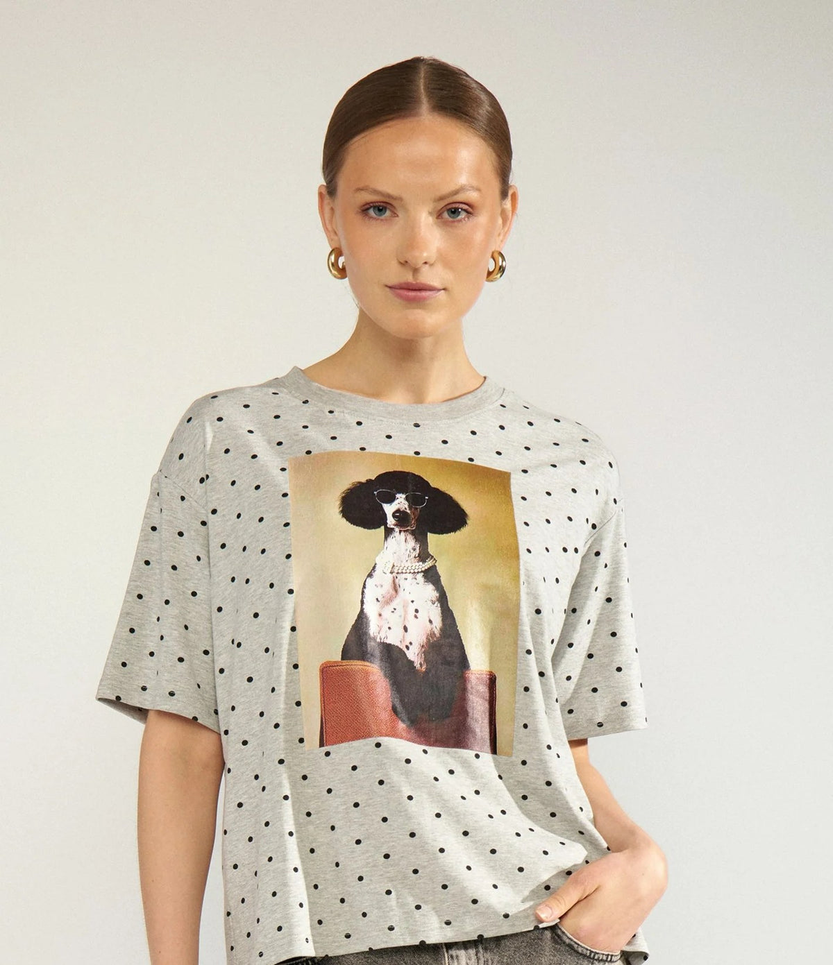 Numph Nurossa Oversize T-Shirt Light Grey Melange