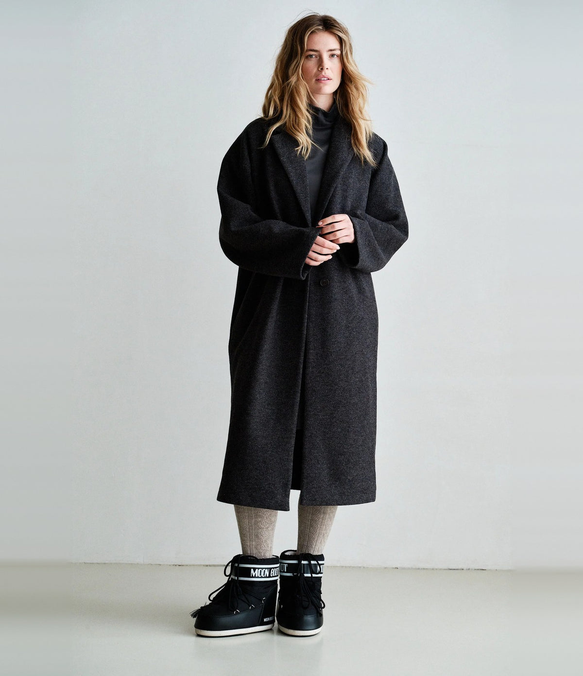 Penn & Ink Long Coat Anthracite
