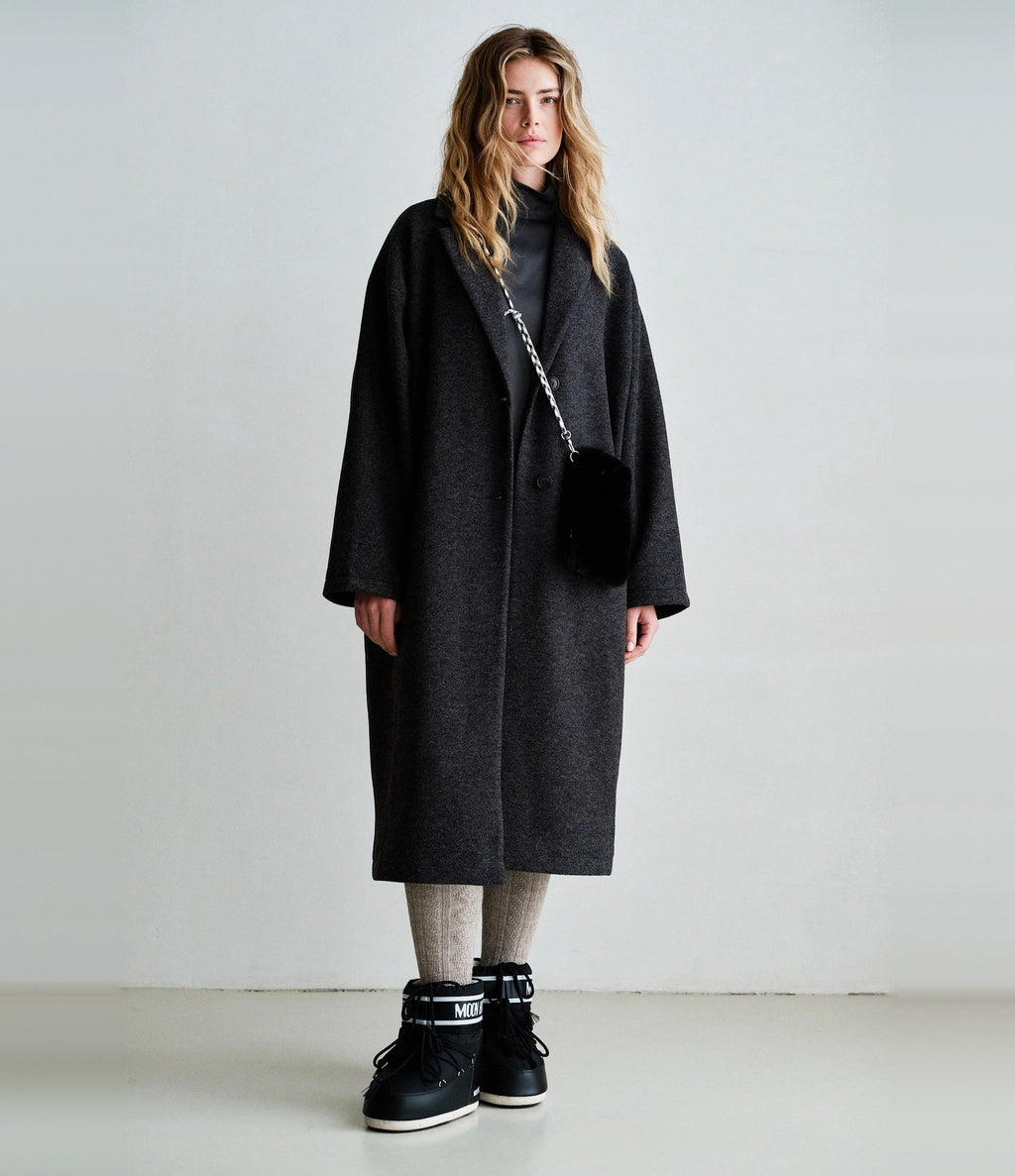 Penn & Ink Long Coat Anthracite