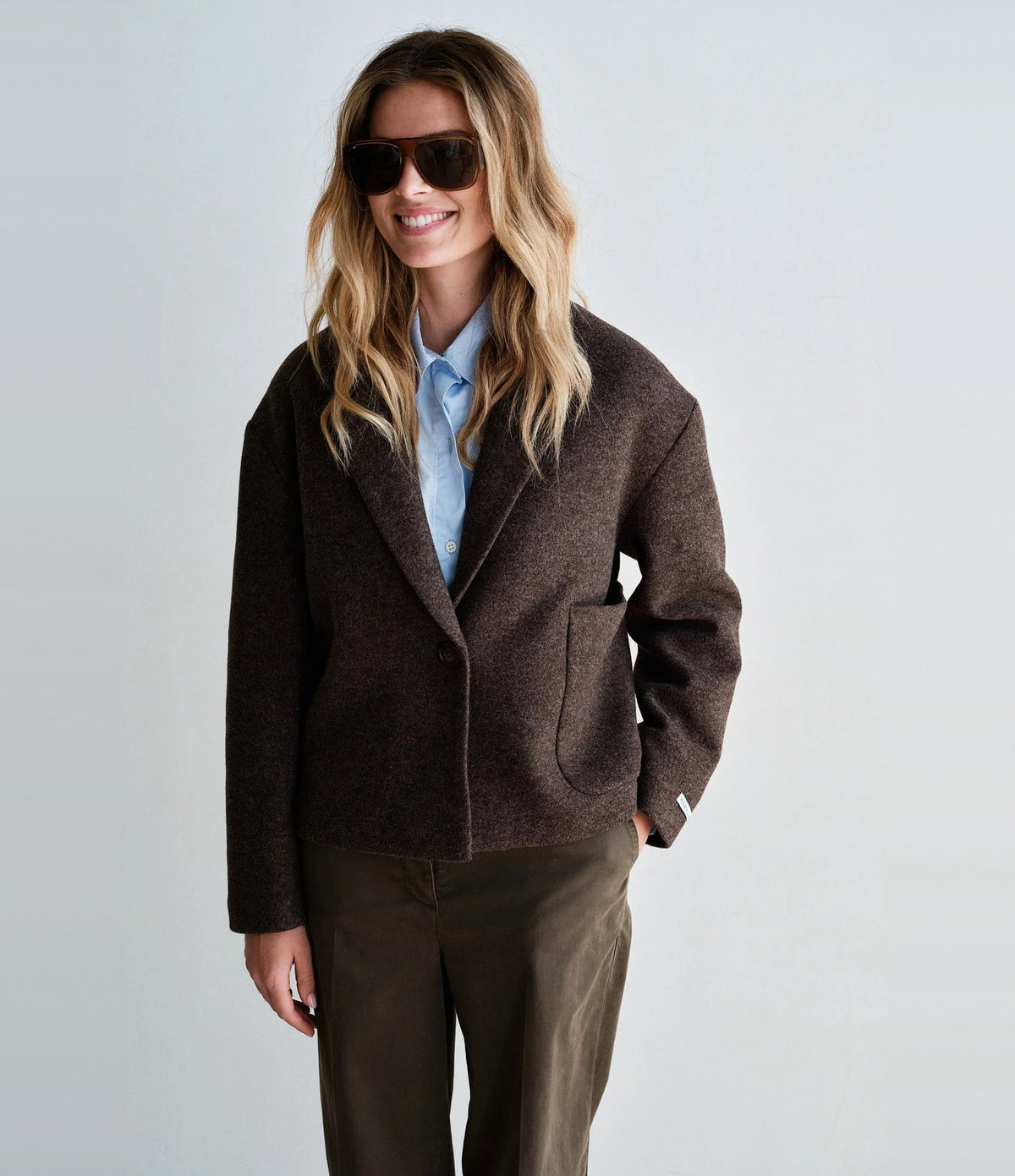 Penn & Ink Chaqueta Blazer Tabaco