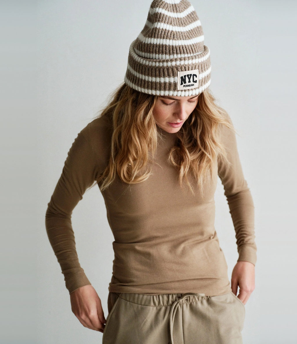 Penn & Ink Long Sleeve Top Camel