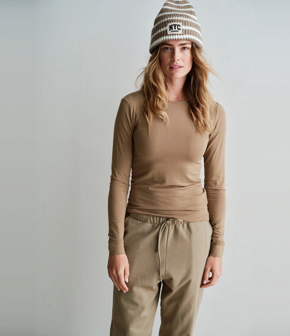 Penn & Ink Long Sleeve Top Camel