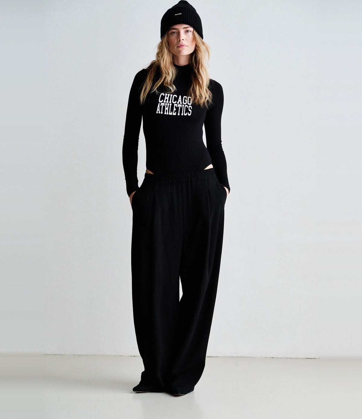 Penn & Ink Pantalon Droit Noir