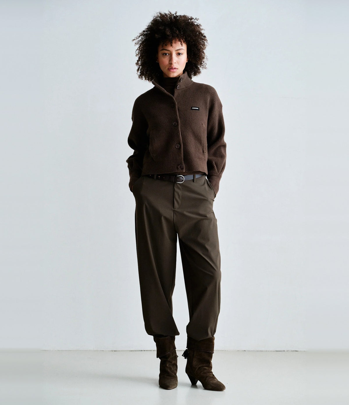 Penn & Ink Pantalon Fuselé Tabac