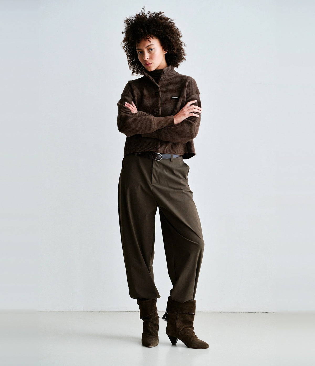 Penn & Ink Pantalon Fuselé Tabac