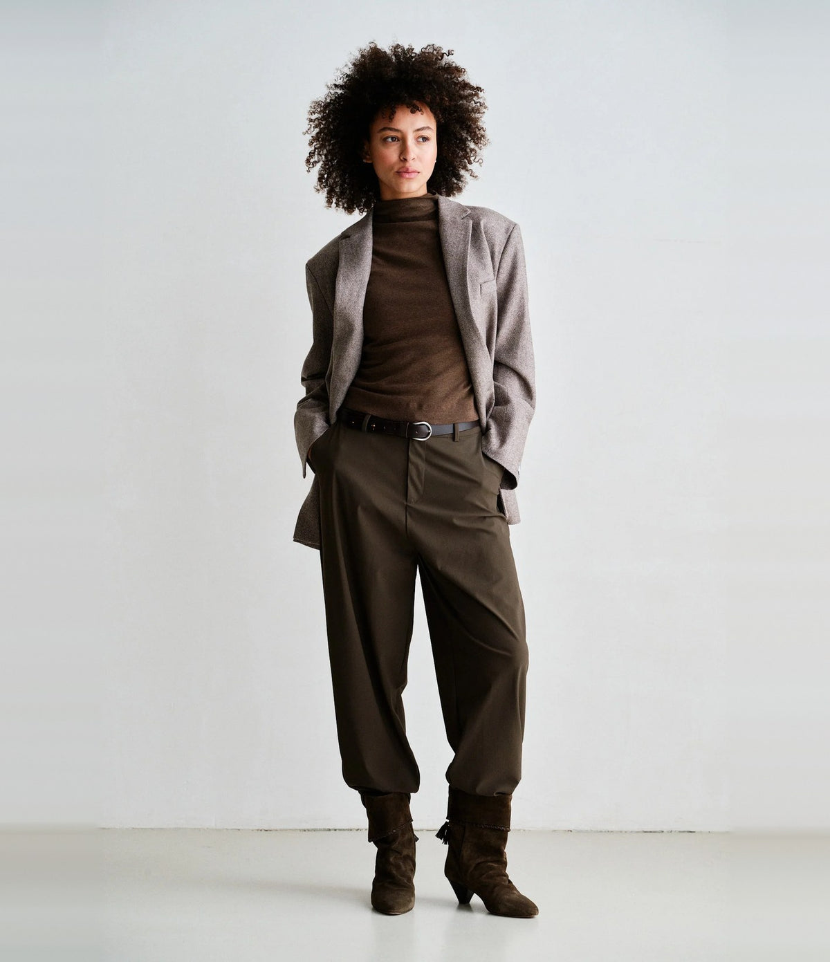 Penn & Ink Pantalon Fuselé Tabac