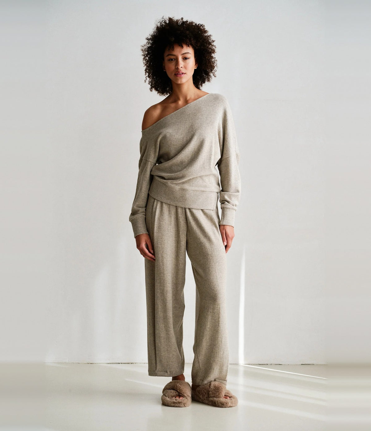 Penn & Ink Pantalon en Maille Beige