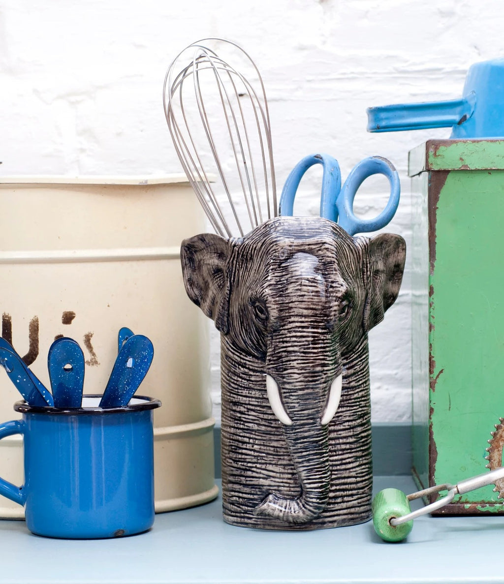 Quail Designs Elephant Utensil Pot