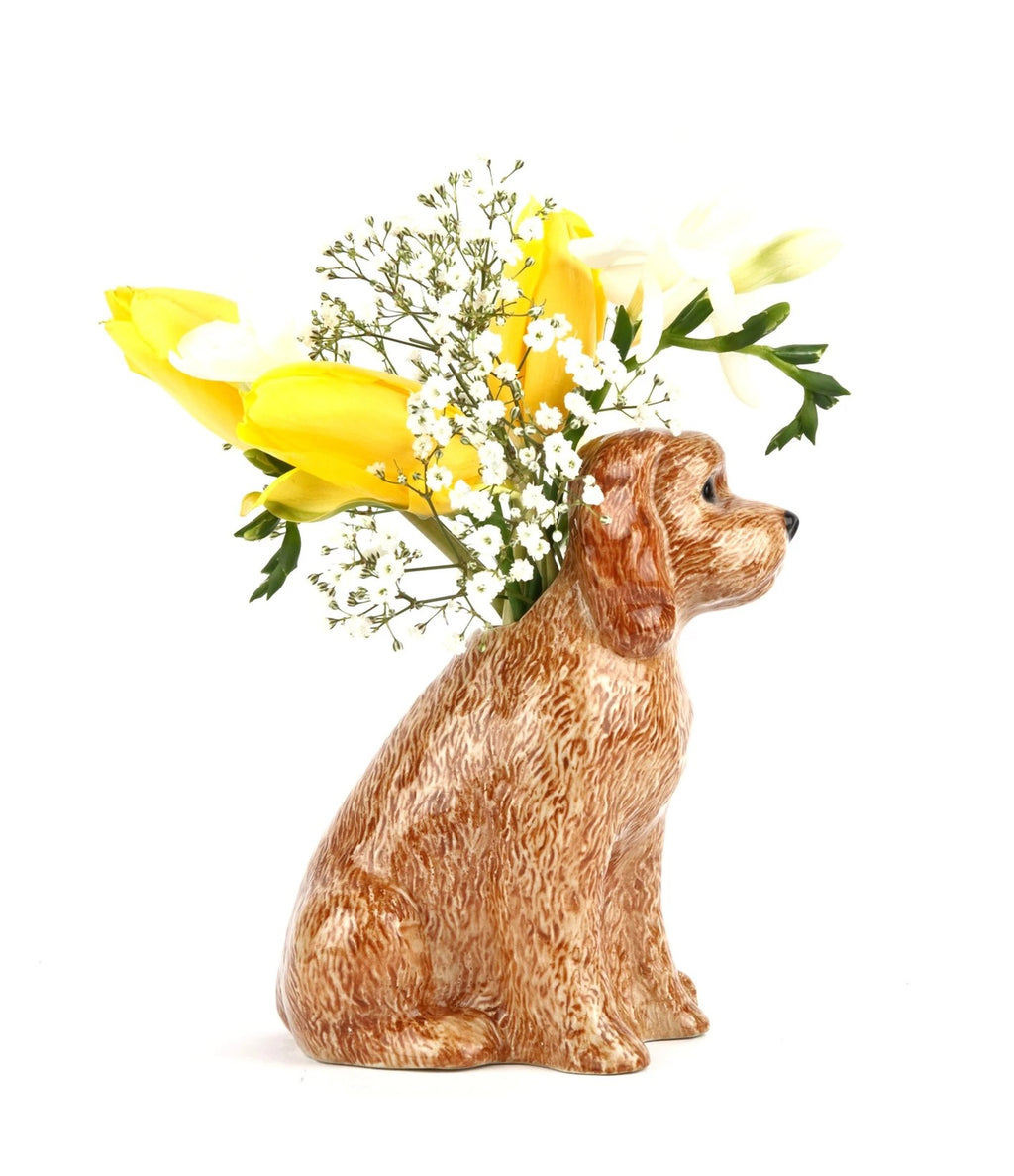 Quail Designs Florero Pequeño Cockapoo Albaricoque