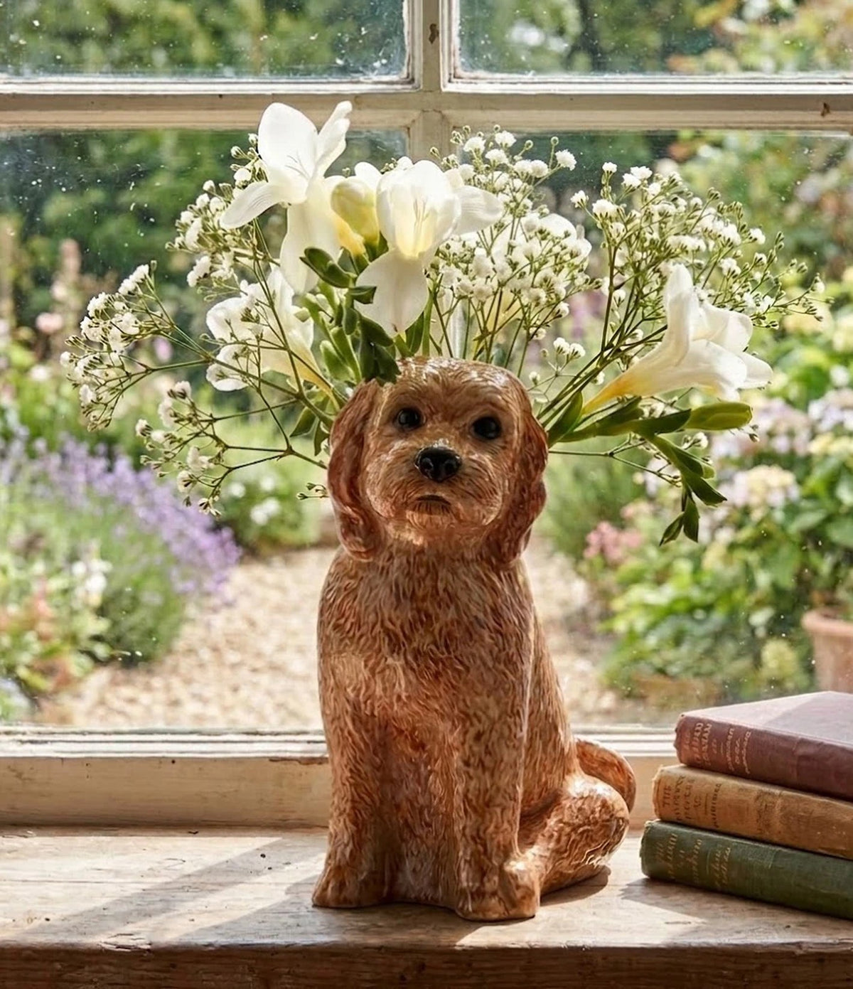 Quail Designs Florero Pequeño Cockapoo Albaricoque