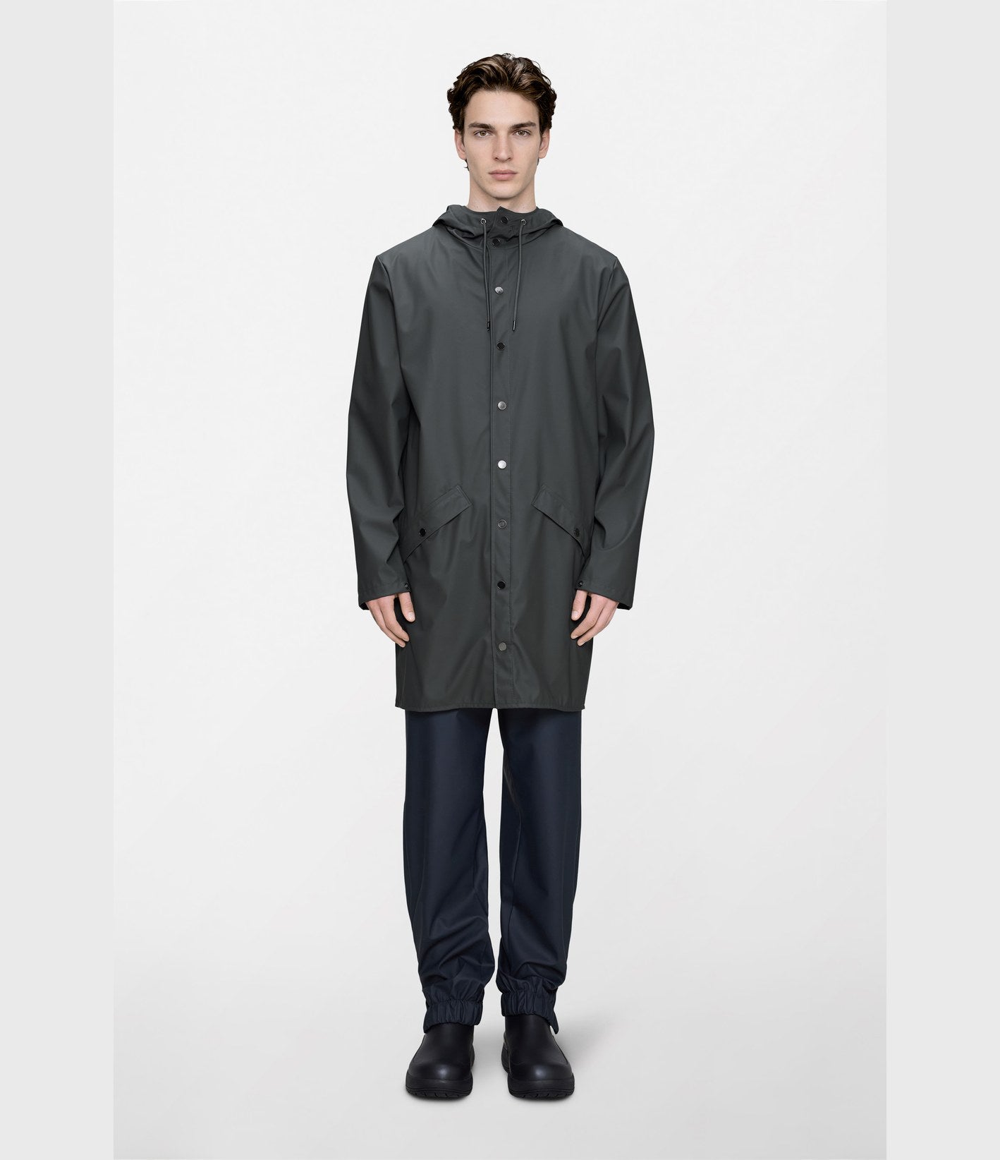 Rains Long Jacket W3 Dark Grey