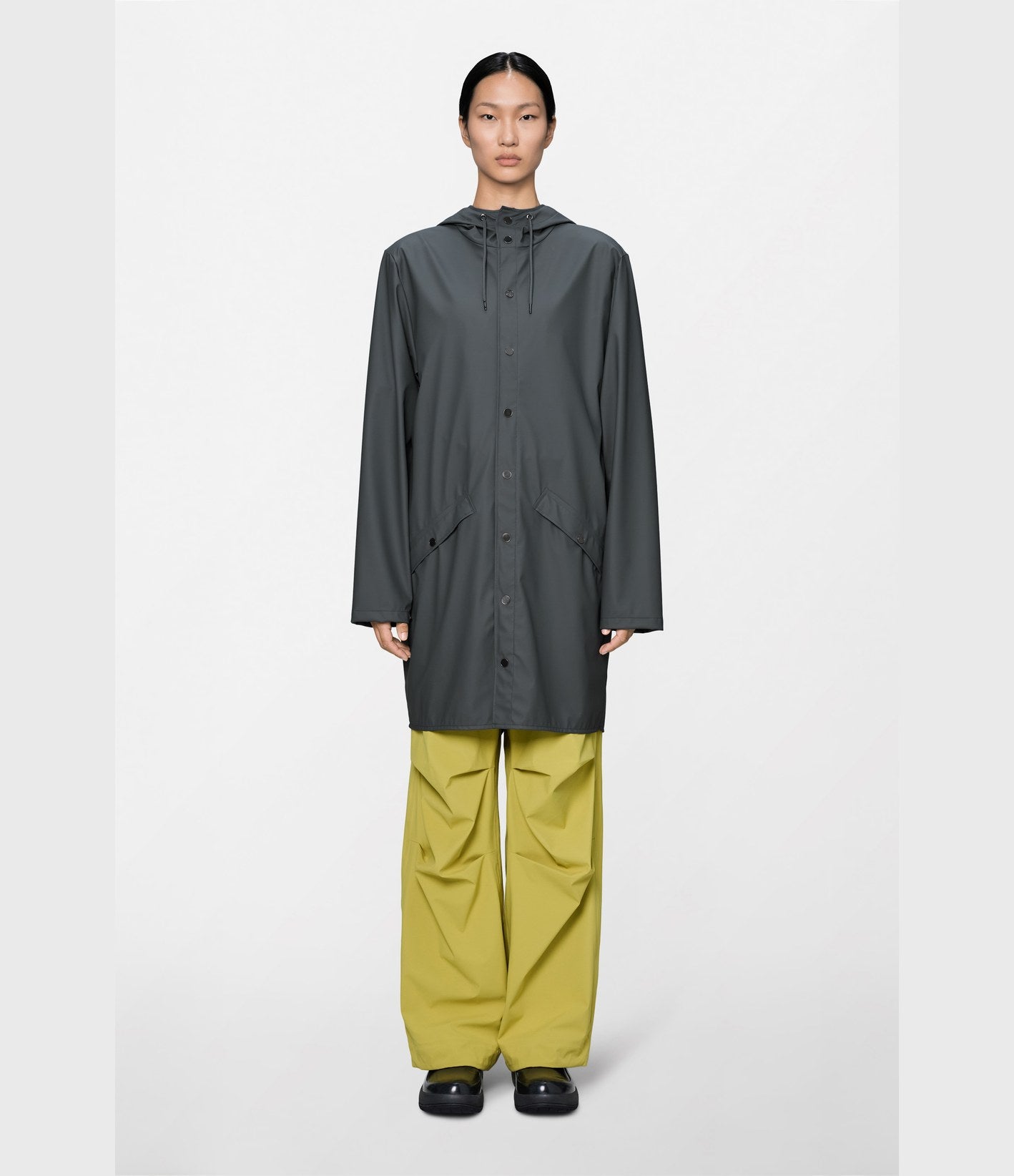 Rains Long Jacket W3 Dark Grey
