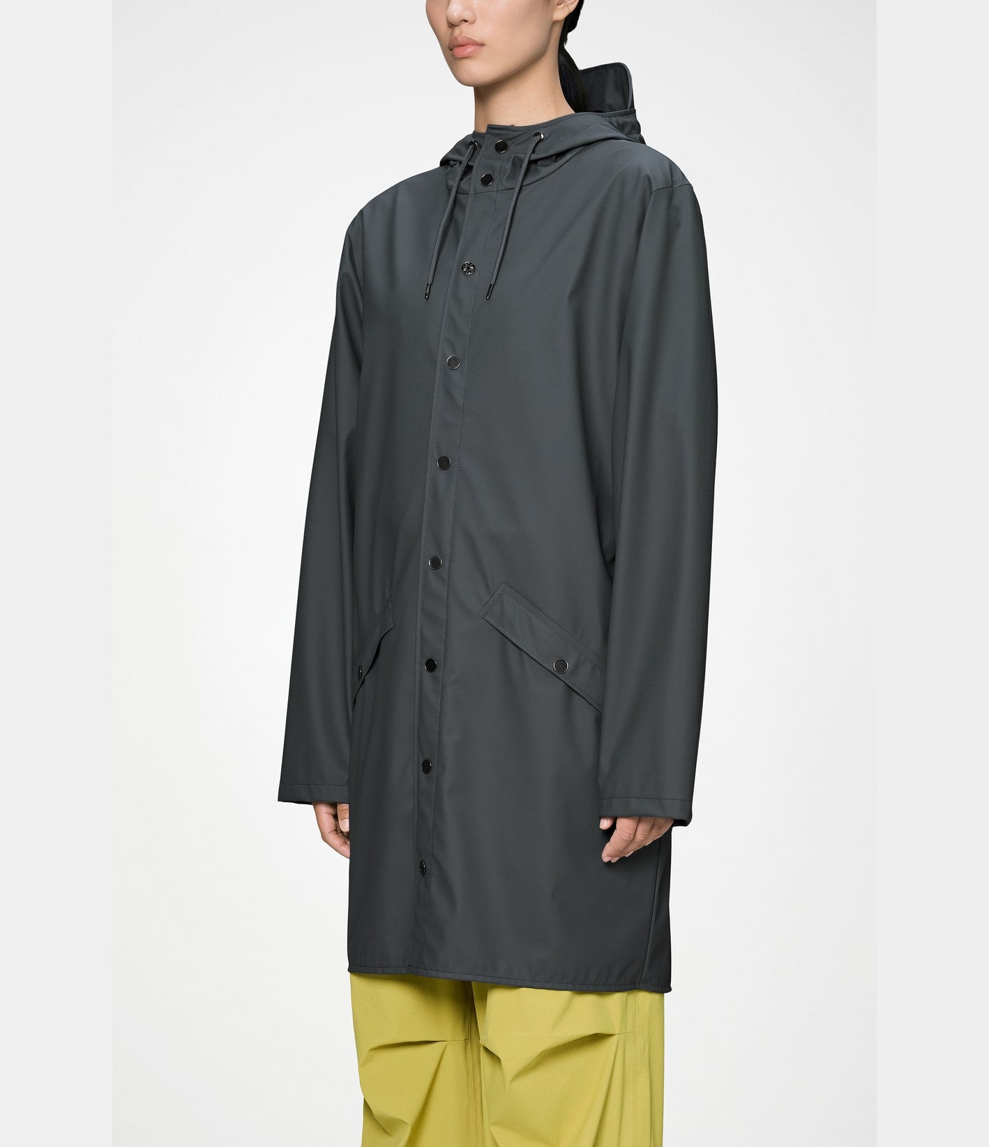 Rains Long Jacket W3 Dark Grey