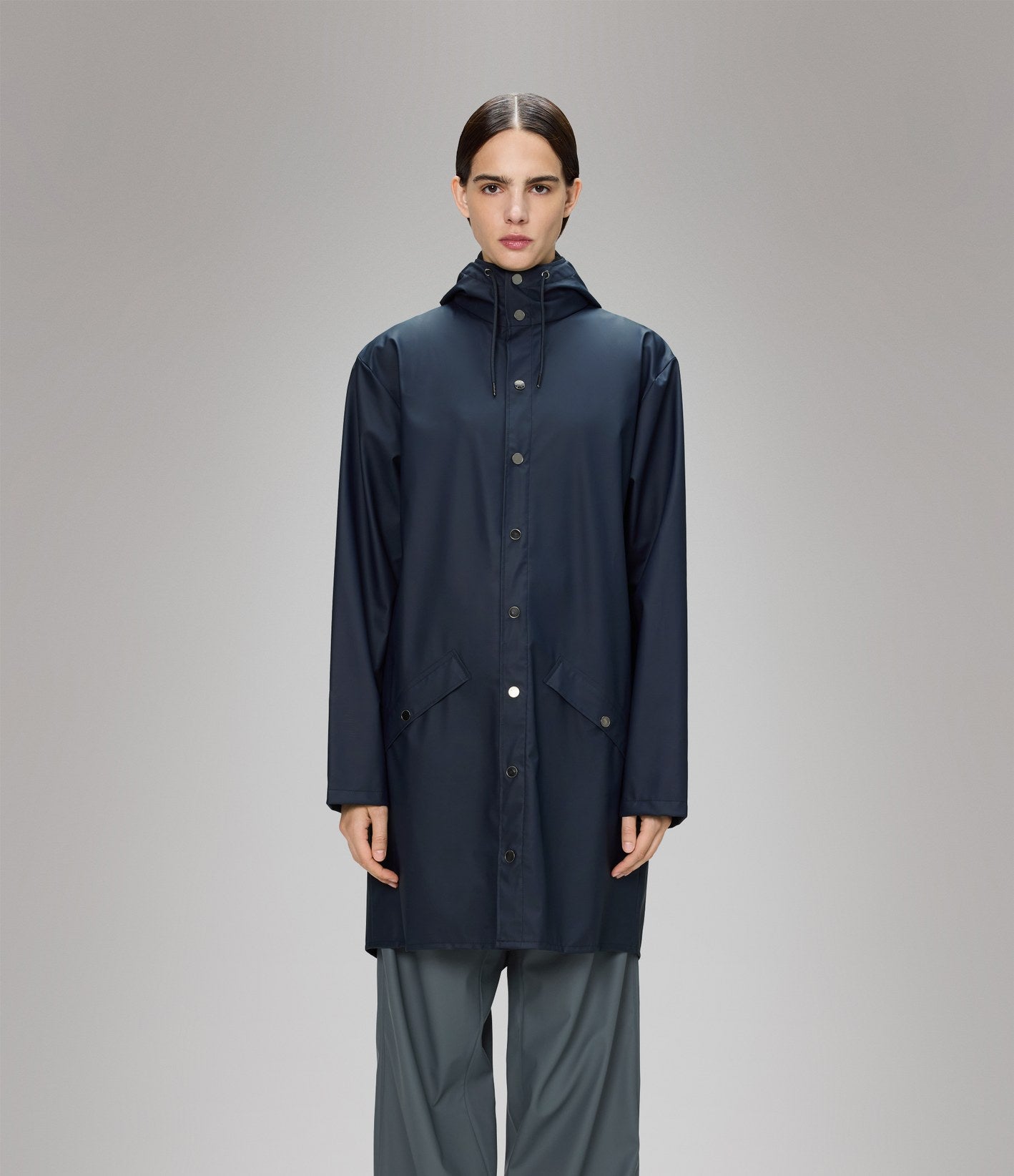 Rains Long Jacket W3 Navy