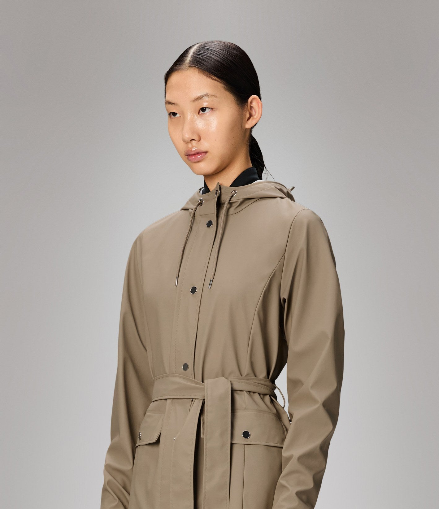 Rains Curve Jacket Beige