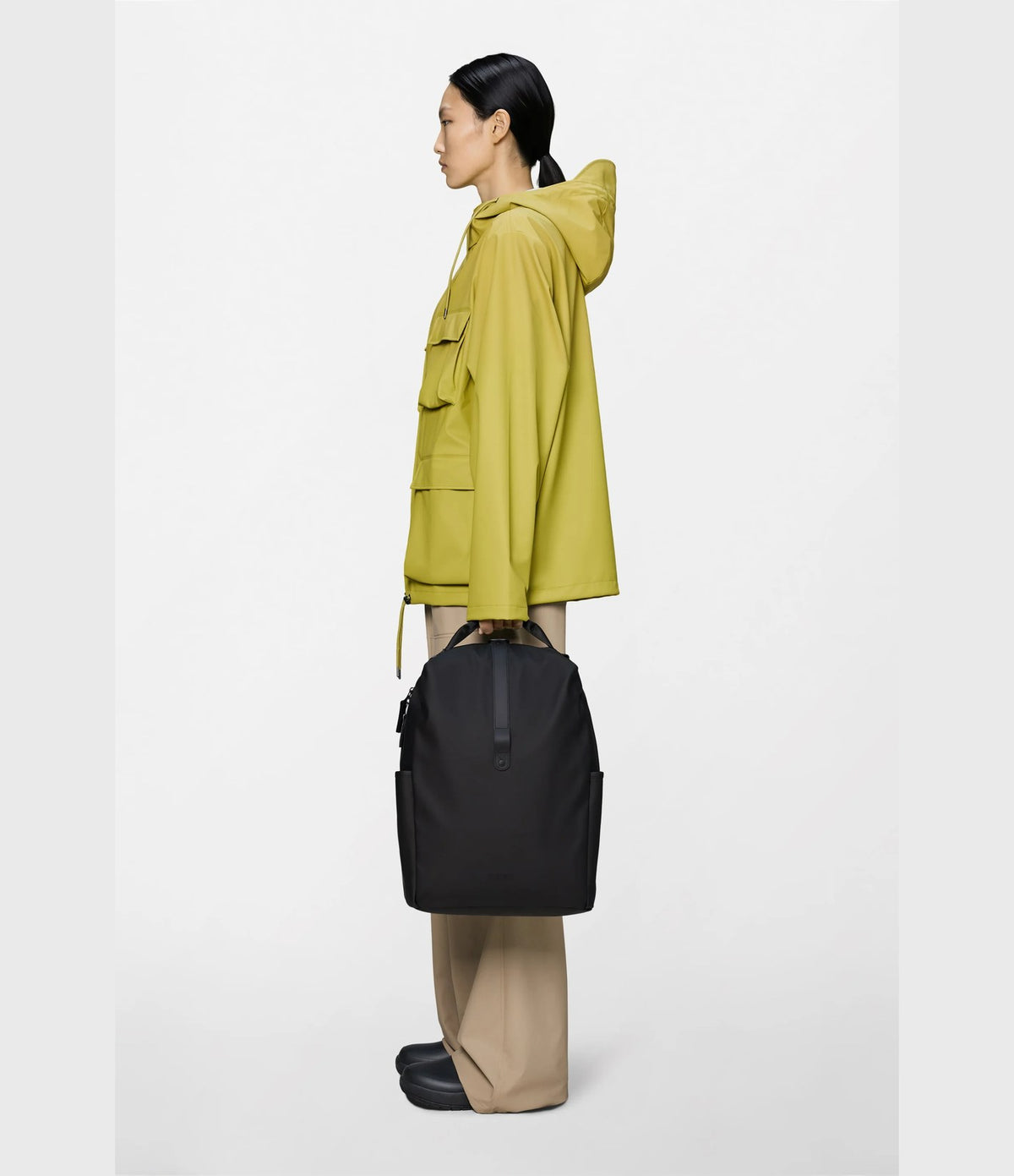 Rains Clip Front Backpack Black