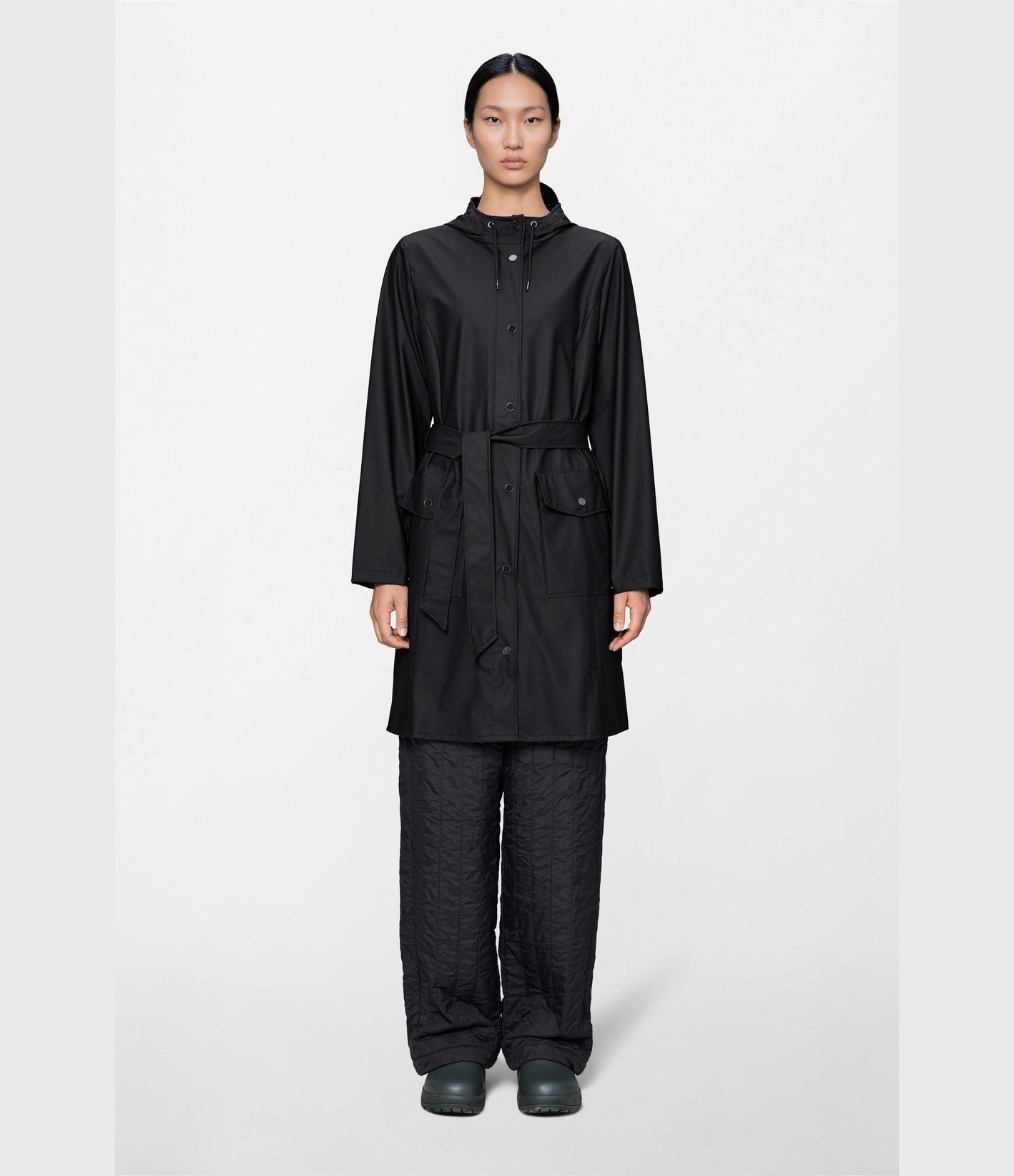 Rains Curve Long Jacket W3 Negro