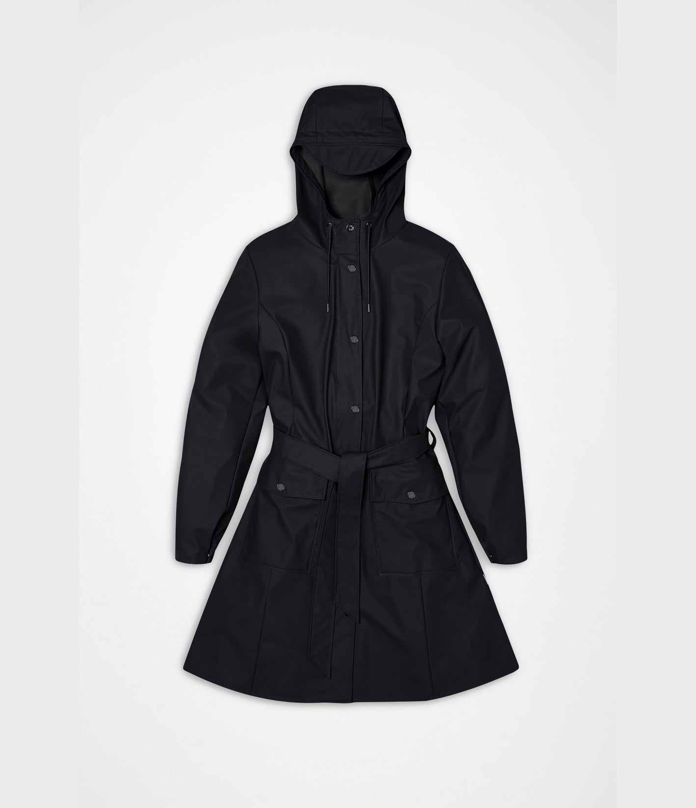 Rains Curve Long Jacket W3 Negro