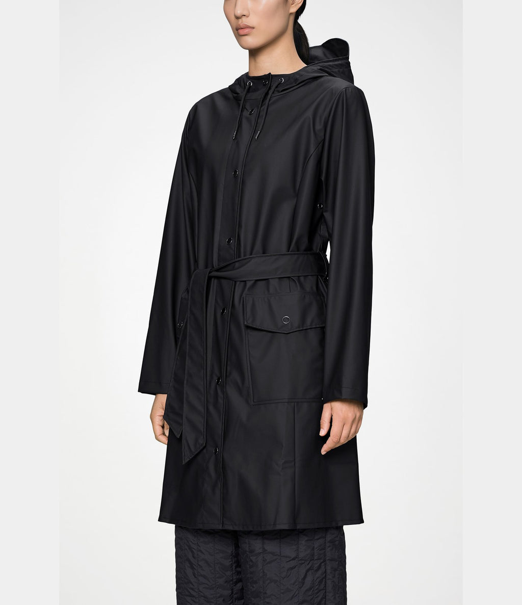 Rains Curve Long Jacket W3 Negro