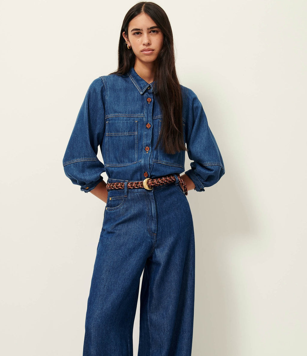 Sessun Leone Camisa Denim Blue