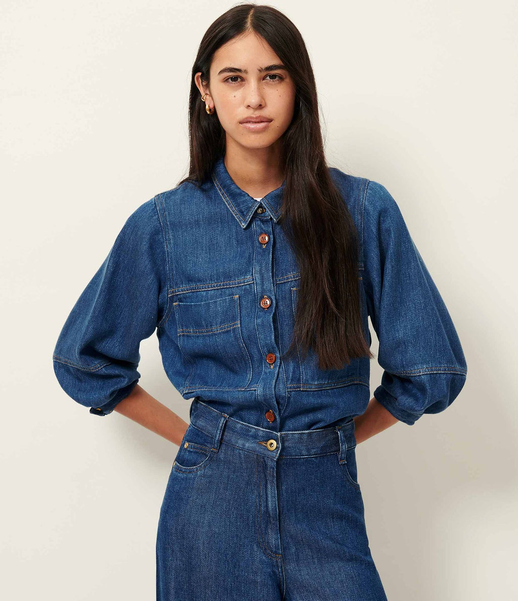 Sessun Leone Camisa Denim Blue