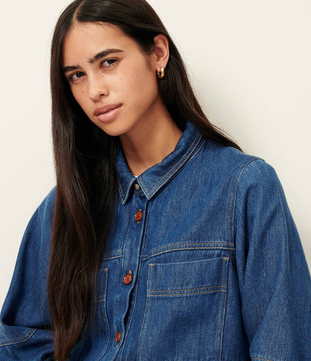 Sessun Leone Camisa Denim Blue