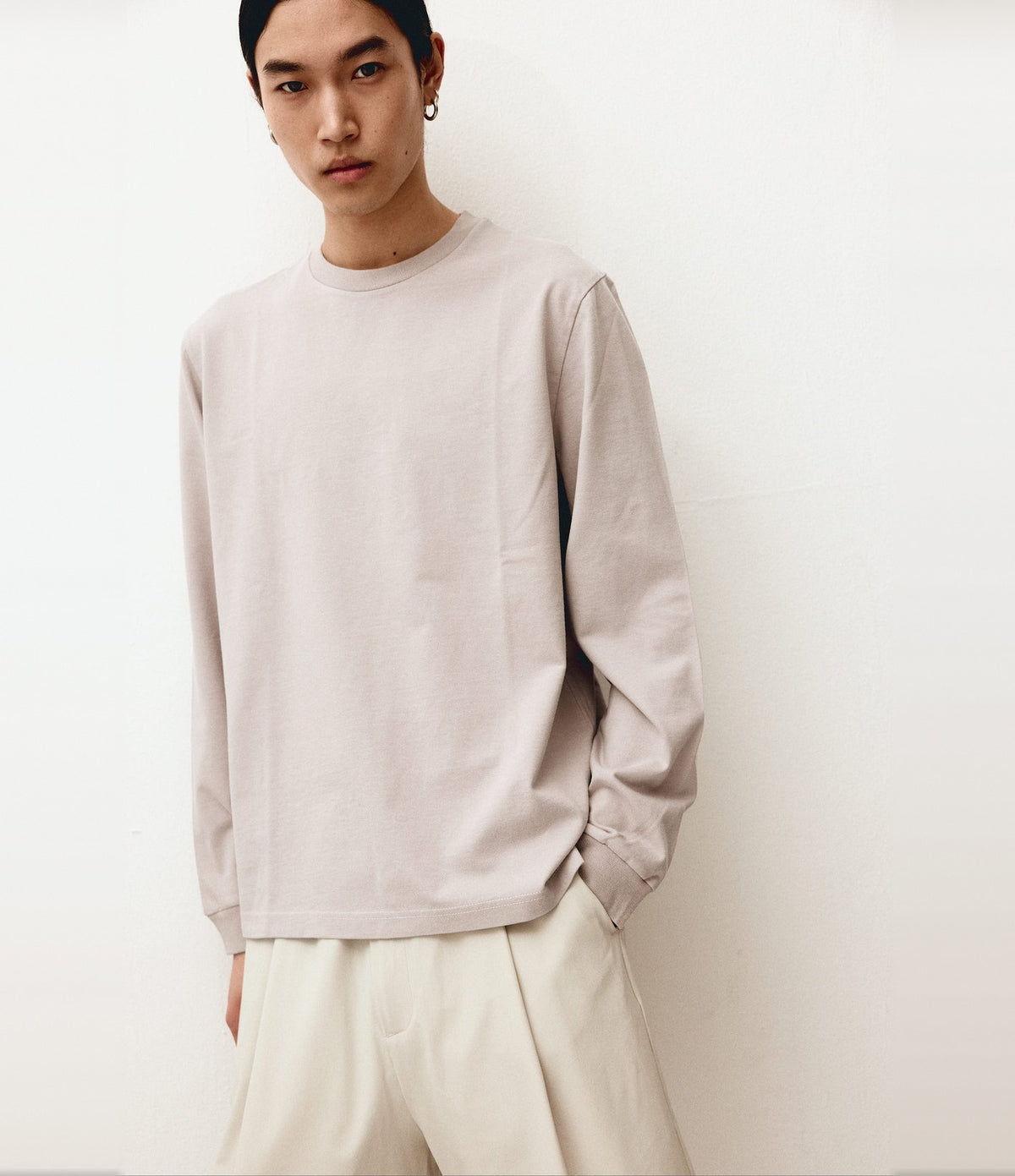 Unfeigned Basic Long Sleeve T-shirt Fog