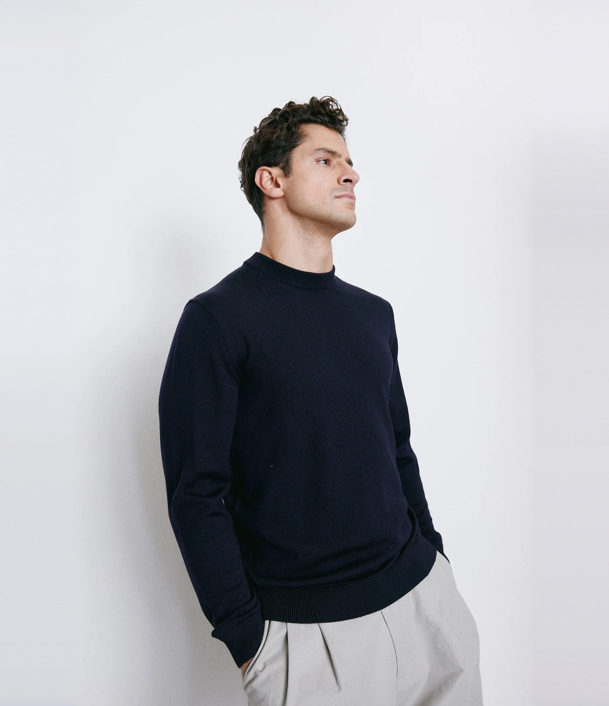 Unfeigned Crewneck Merino Knit Dark Navy