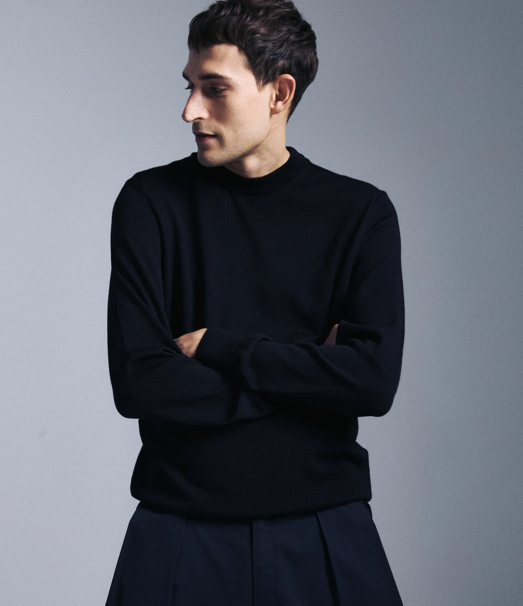 Unfeigned Crewneck Merino Knit Dark Navy
