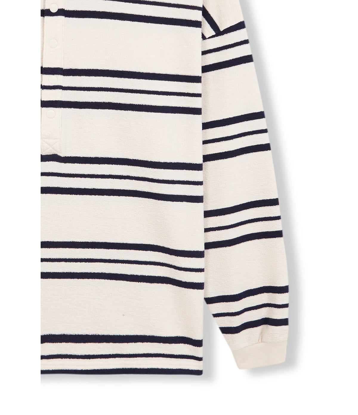 Unfeigned Long Sleeve Oversized Polo Terry Dark Navy Stripes