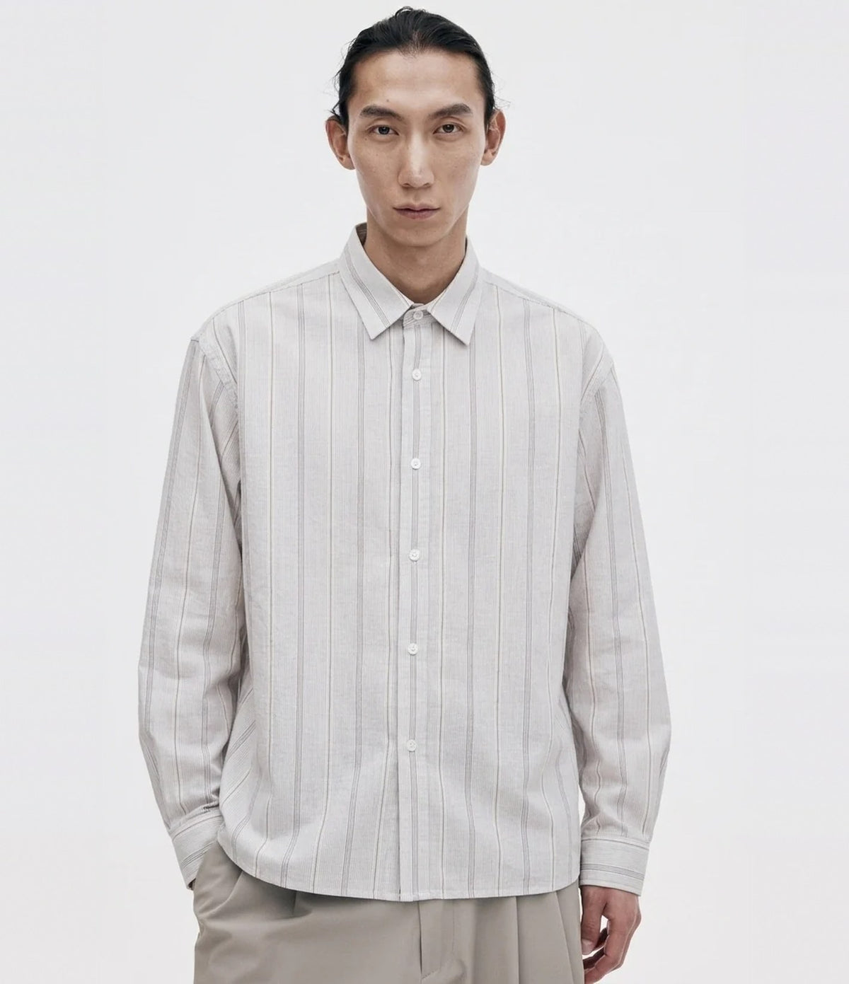 Unfeigned Long Sleeve Relaxed Shirt OC Thousand Stripes