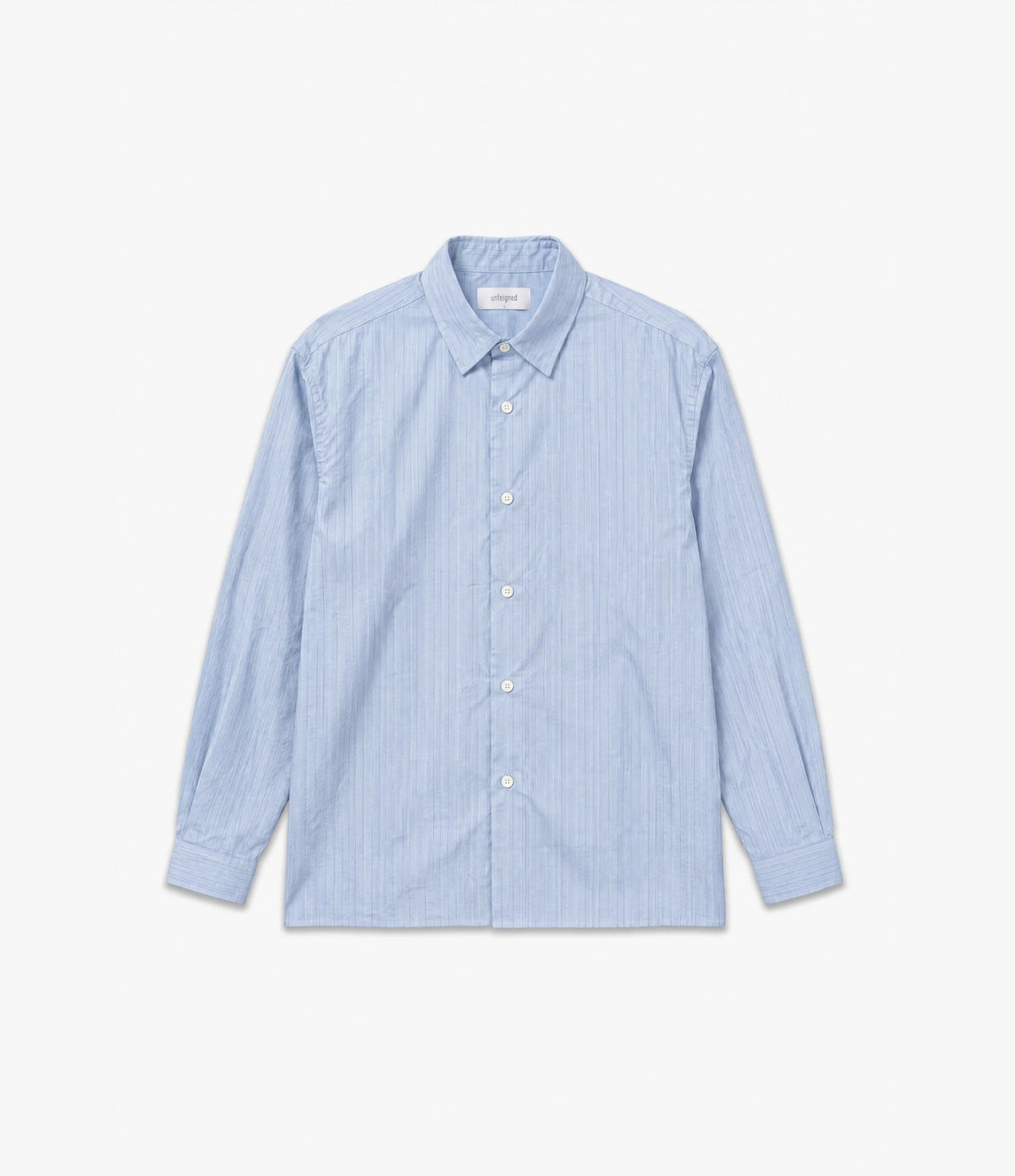 Unfeigned Long Sleeve Relaxed Shirt OC Blue and Black Stripes