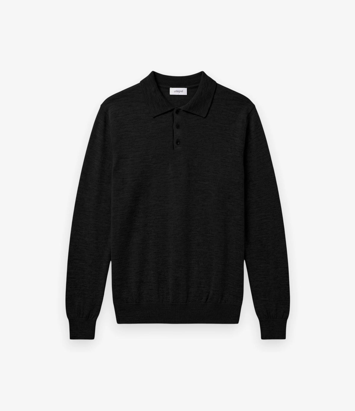 Unfeigned Merino Polo Black