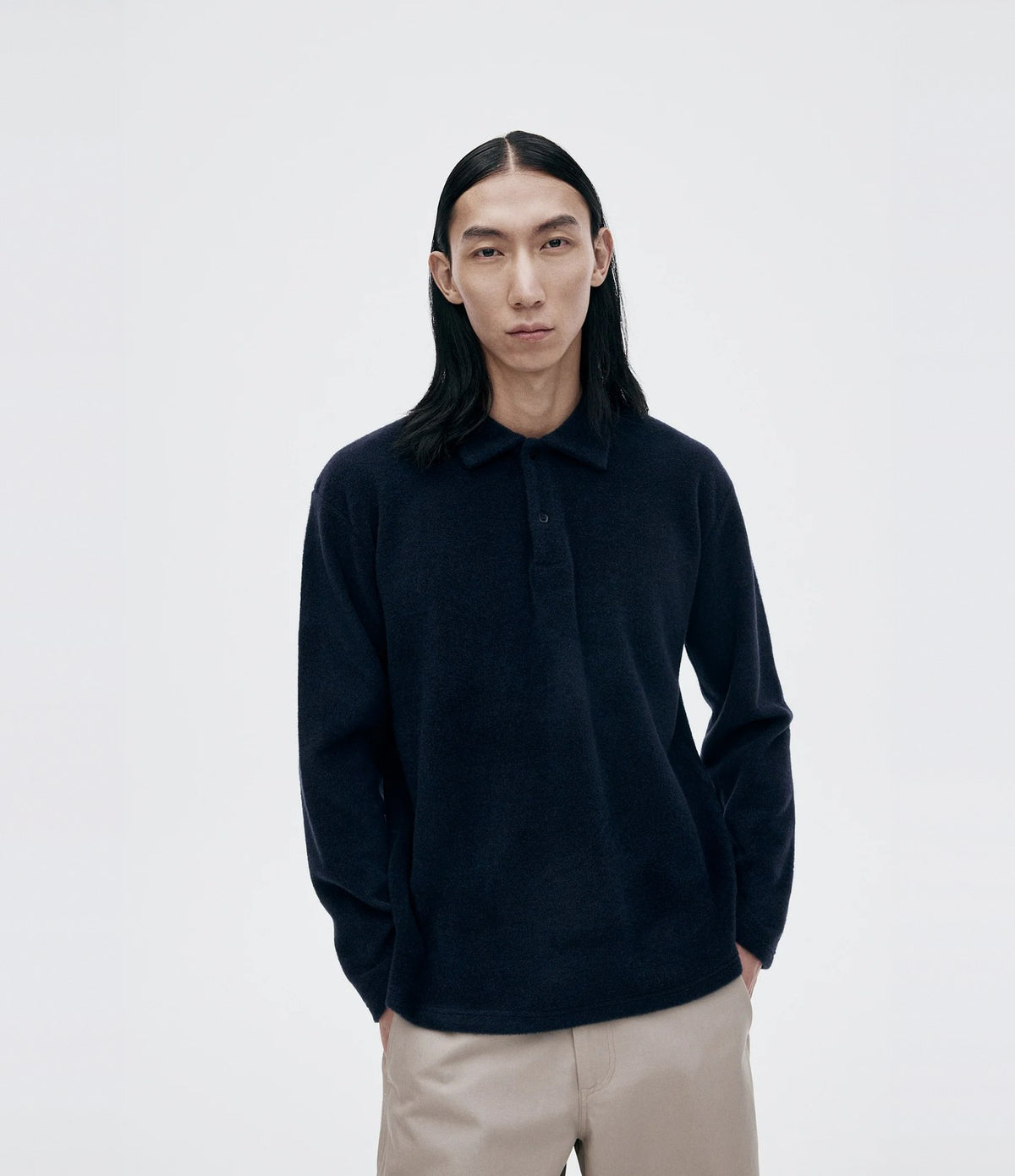 Unfeigned Wool Polo Dark Navy