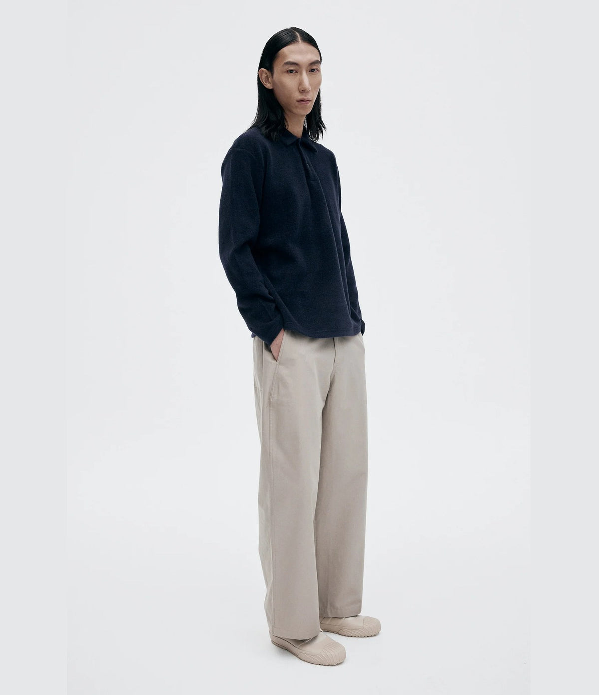 Unfeigned Wool Polo Dark Navy