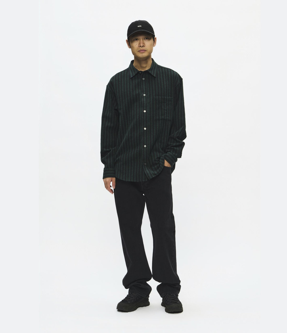 Wood Wood Carter Shirt Ultra Green Stripe