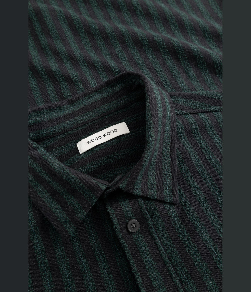 Wood Wood Carter Shirt Ultra Green Stripe