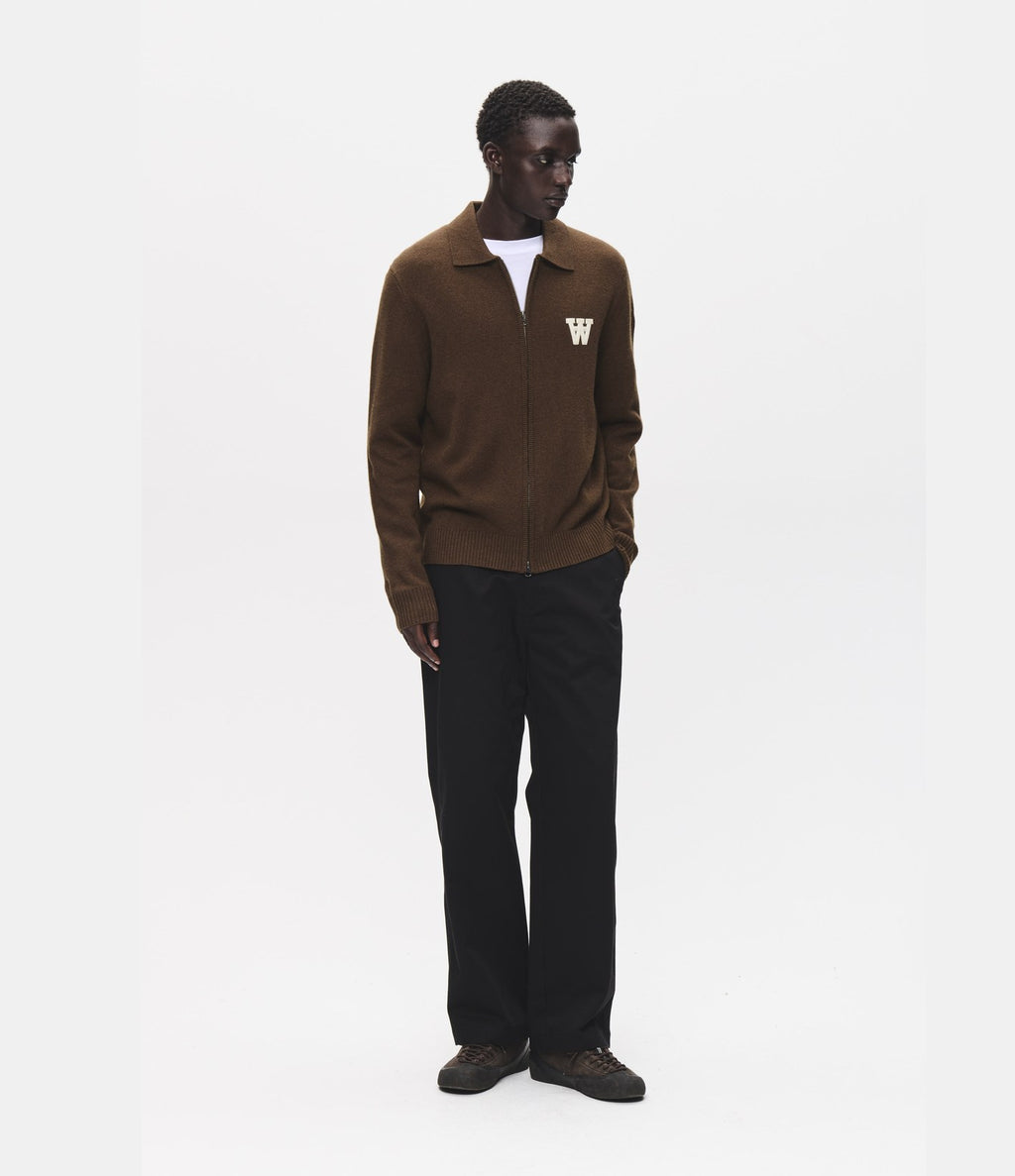 Wood Wood Tay Zip Cardigan Desert Palm