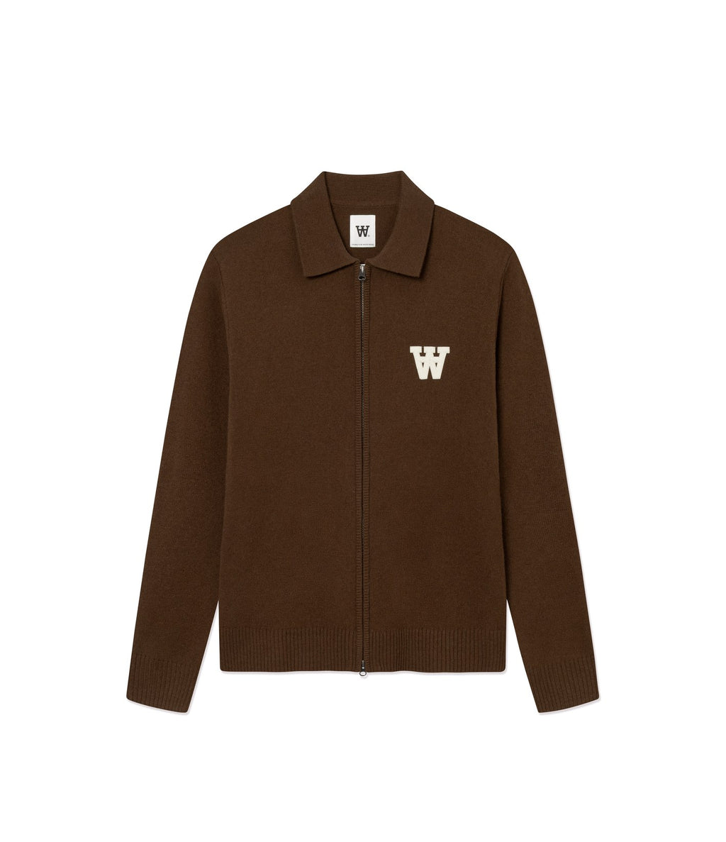 Wood Wood Tay Zip Cardigan Desert Palm