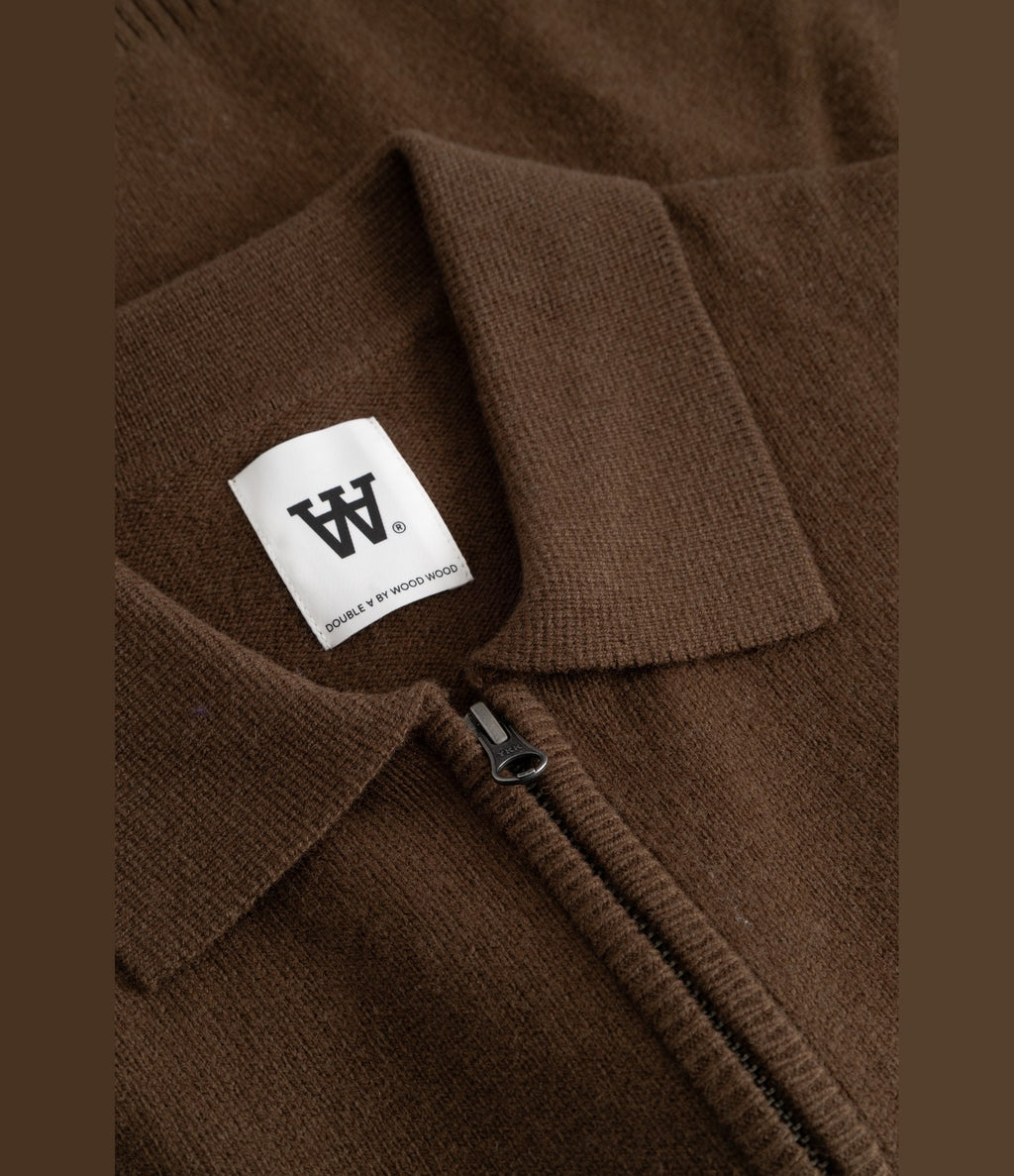 Wood Wood Tay Zip Cardigan Desert Palm