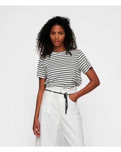 10 Days Petite Tee Stripes Ecru Black | 10 DAYS - Compra Online en Sune